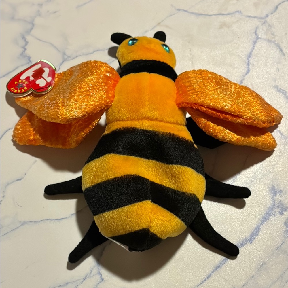 Ty Plush Bee with Orange and Black Stripes